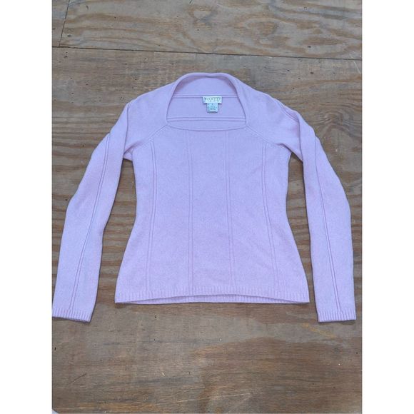 Talbots Lavender Purple Cashmere Square Neck Sweater Size Small - Picture 3 of 8